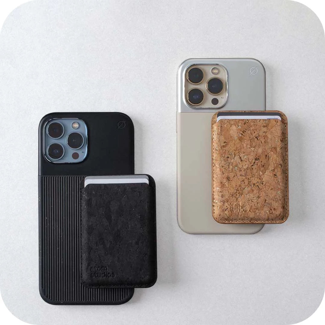 MagSafe Card Wallets. High quality eco materials · Keep your cards safe with Built-in magnets for strong secure connection · Slim and sleek · Made from premium, sustainable and durable Cork,