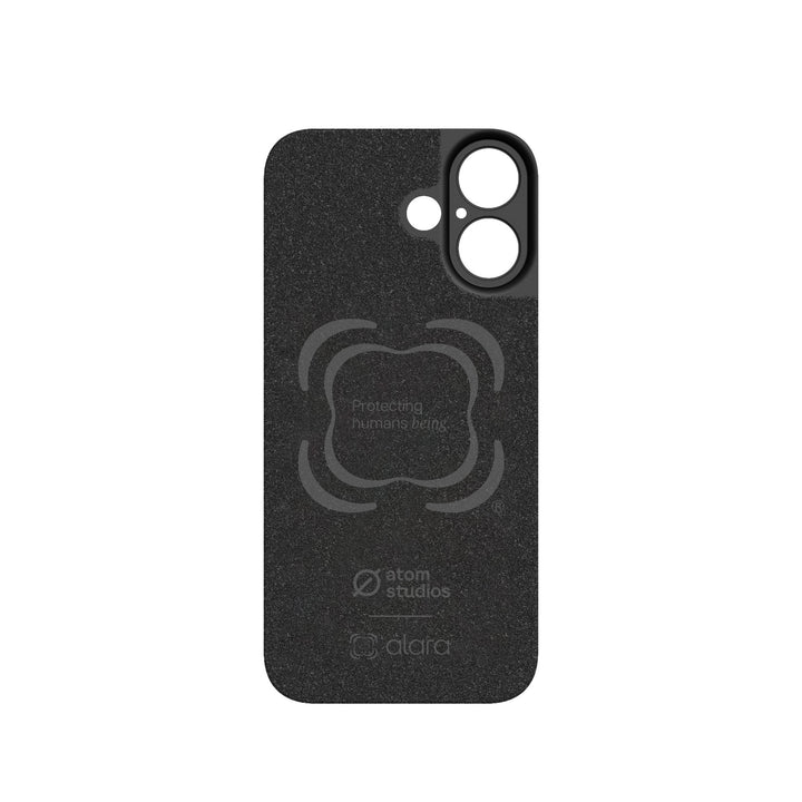 iPhone 16 Soft Snap Case powered by Alara, EMF Protection Atom Studios#color_carbon-black