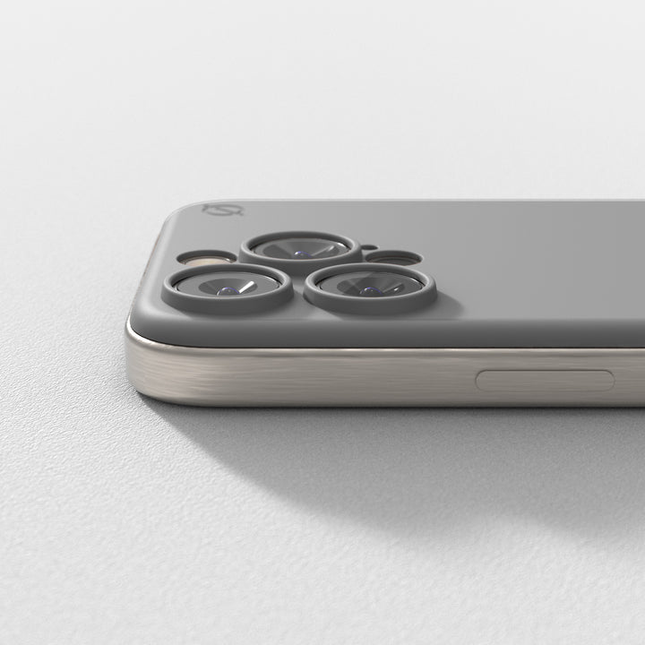 iPhone 16 Pro Soft Snap Case powered by Alara, EMF Protection Atom Studios#color_arctic-grey