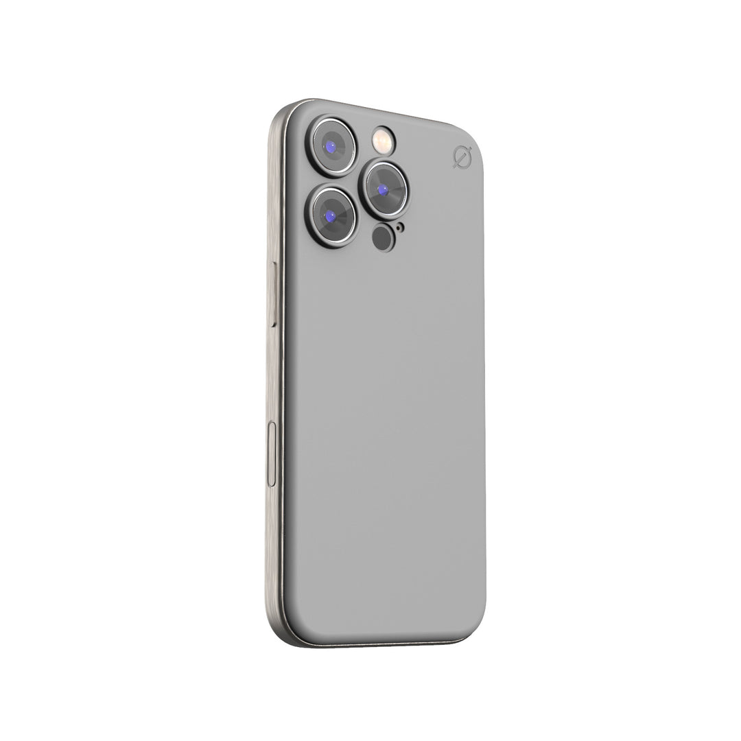 iPhone 16 Pro Soft Snap Case powered by Alara, EMF Protection Atom Studios#color_arctic-grey