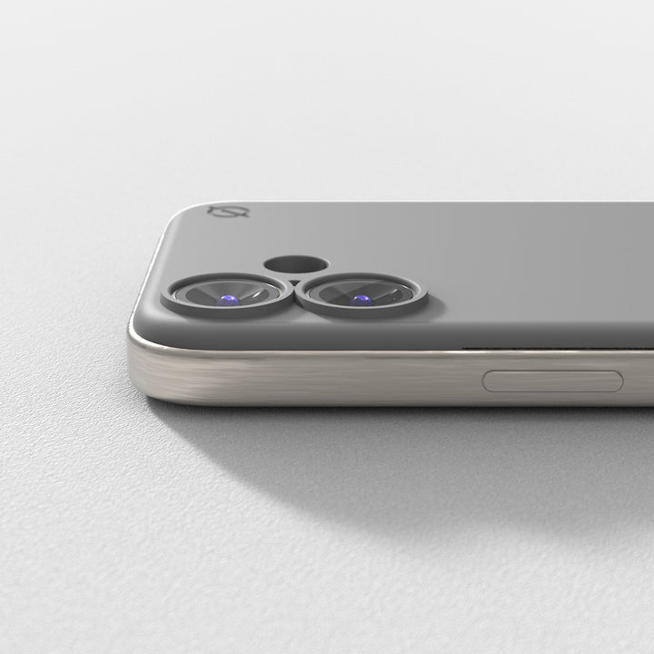 iPhone 16 Pro Soft Snap Case powered by Alara, EMF Protection Atom Studios#color_arctic-grey