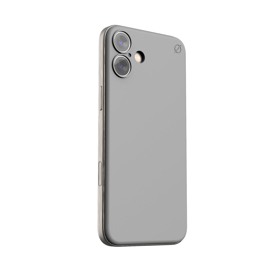 iPhone 16 Plus Soft Snap Case powered by Alara, EMF Protection Atom Studios#color_arctic-grey