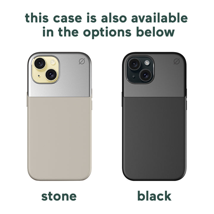MagSafe Silicone Aluminum iPhone 15 Case Eco Slim Protection Atom Studios#color_stone-beige