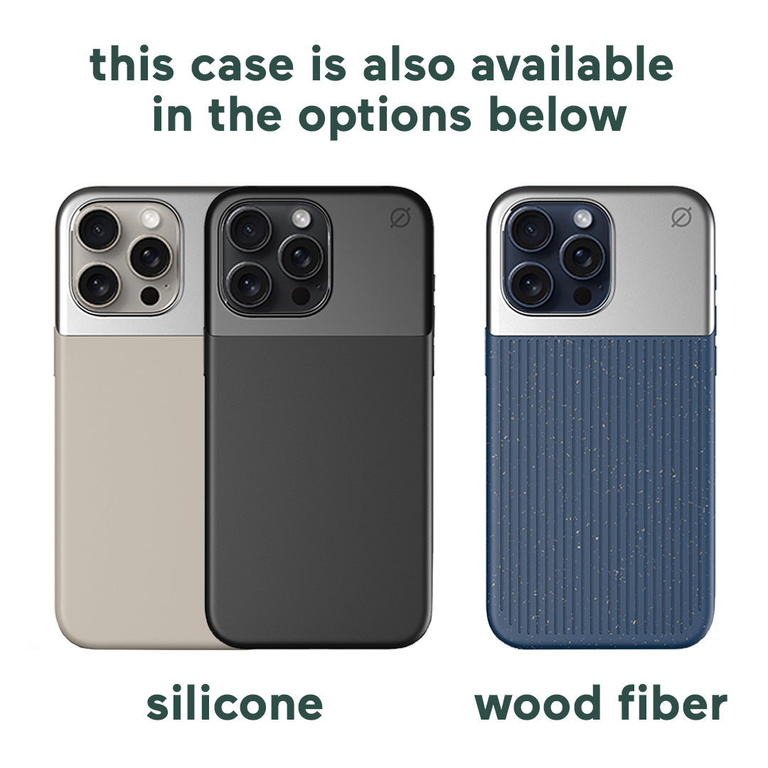 MagSafe Eco Wood Fibre and Aluminum iPhone 15 Pro Max Case Eco Slim Protection Atom Studios#color_ink-blue