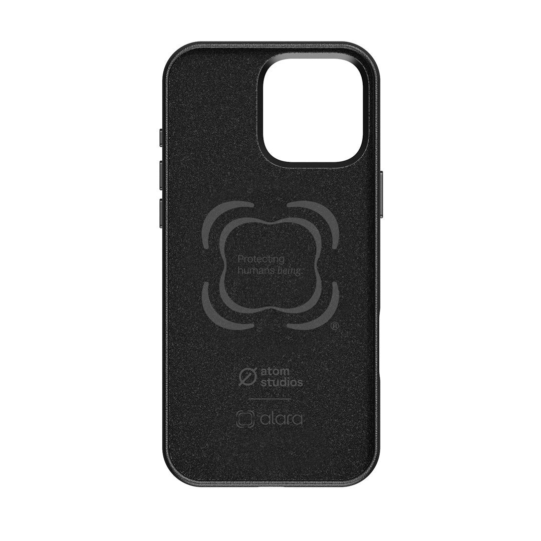 iPhone 16 Pro MagSafe Case Agave keher powered by Alara, EMF Protection Atom Studios#color_carbon-black