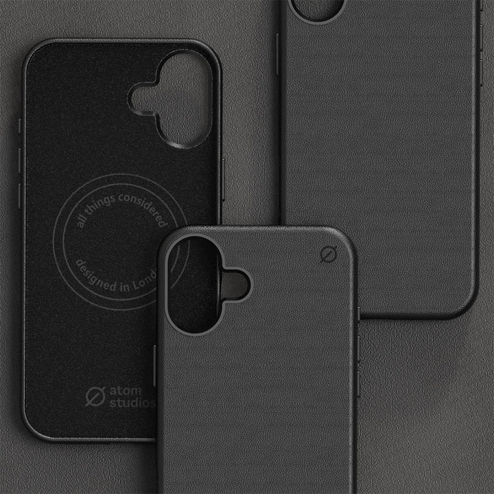 MagSafe Eco Agave cactus leather iPhone 16 Plus Case Slim Protection Atom Studios#color_carbon-black