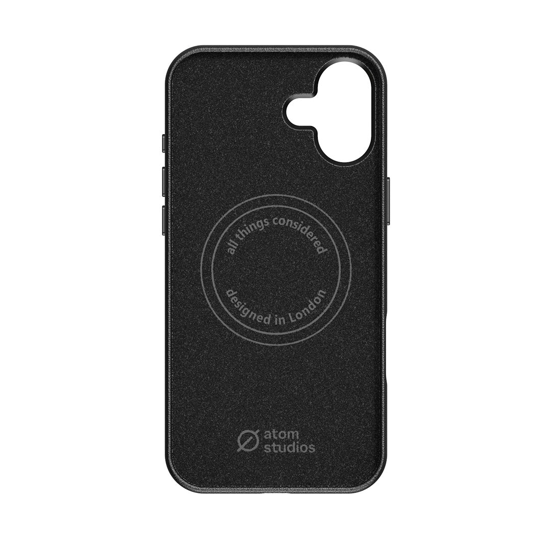 MagSafe Eco Agave cactus leather iPhone 16 Plus Case Slim Protection Atom Studios#color_carbon-black