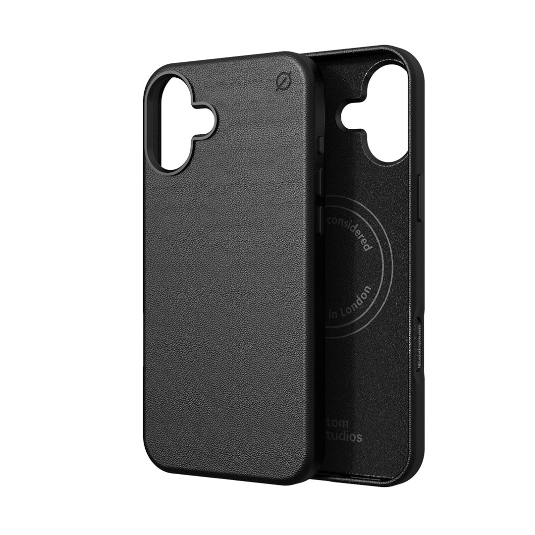MagSafe Eco Agave cactus leather iPhone 16 Plus Case Slim Protection Atom Studios#color_carbon-black