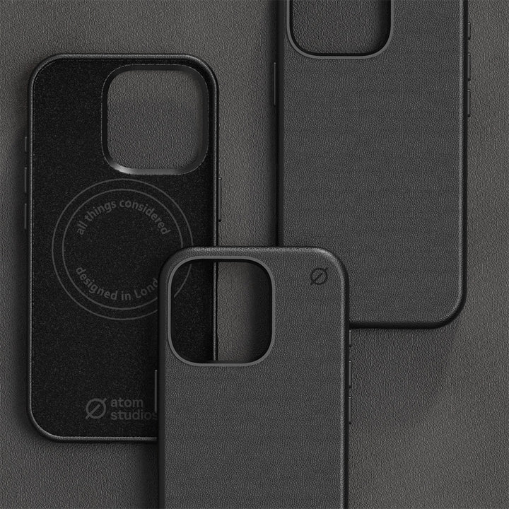 MagSafe Eco Agave cactus leather iPhone 16 Pro Case Slim Protection Atom Studios#color_carbon-black