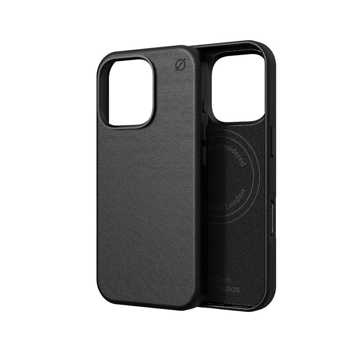 MagSafe Eco Agave cactus leather iPhone 16 Pro Case Slim Protection Atom Studios#color_carbon-black