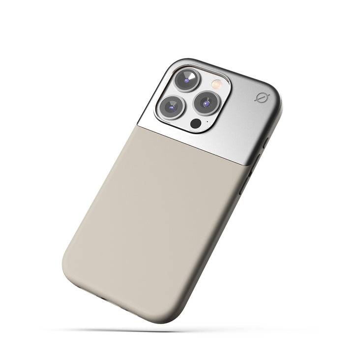 MagSafe Silicone Aluminum iPhone 15 Pro Case Eco Slim Protection Atom Studios#color_stone-beige