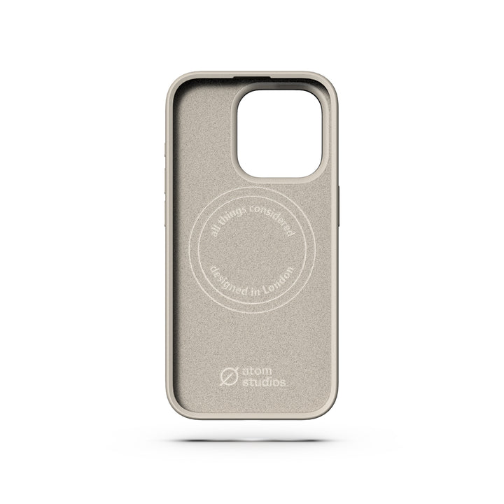 MagSafe Silicone Aluminum iPhone 15 Pro Case Eco Slim Protection Atom Studios#color_stone-beige