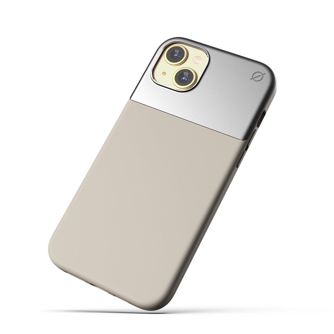 MagSafe Silicone Aluminum iPhone 15 Plus Case Eco Slim Protection Atom Studios#color_stone-beige