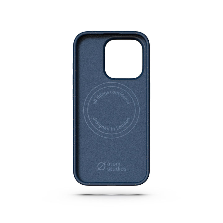 MagSafe Eco Wood Fibre and Aluminum iPhone 15 Pro Case Eco Slim Protection Atom Studios#color_ink-blue
