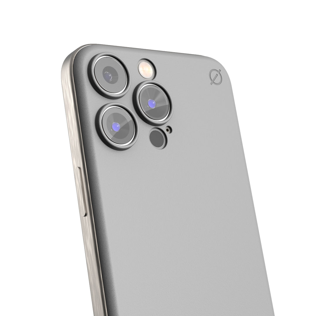 iPhone 16 Pro Max Soft Snap Case powered by Alara, EMF Protection Atom Studios#color_arctic-grey