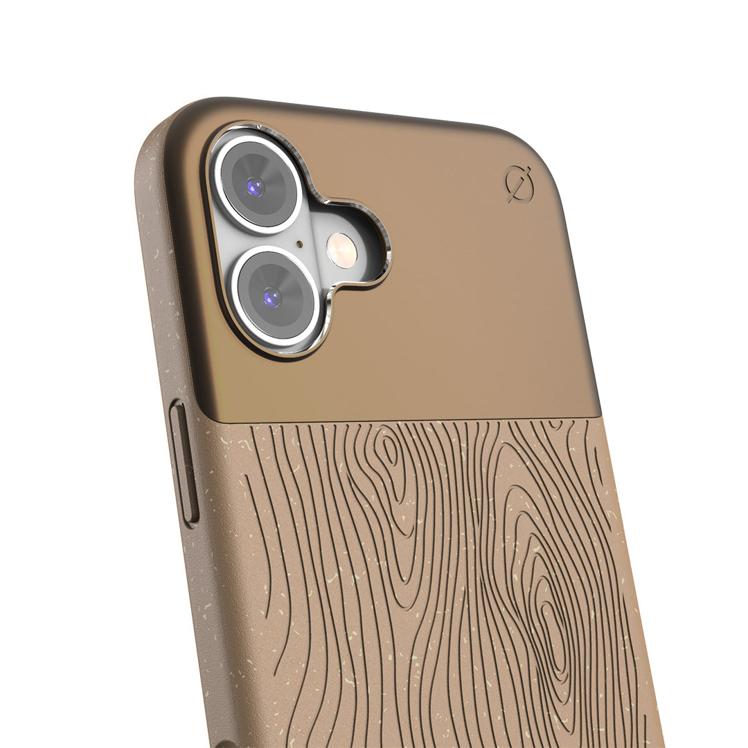 MagSafe Eco Wood Fibre and Aluminum iPhone 16 Plus Case Slim Protection Atom Studios#color_natural