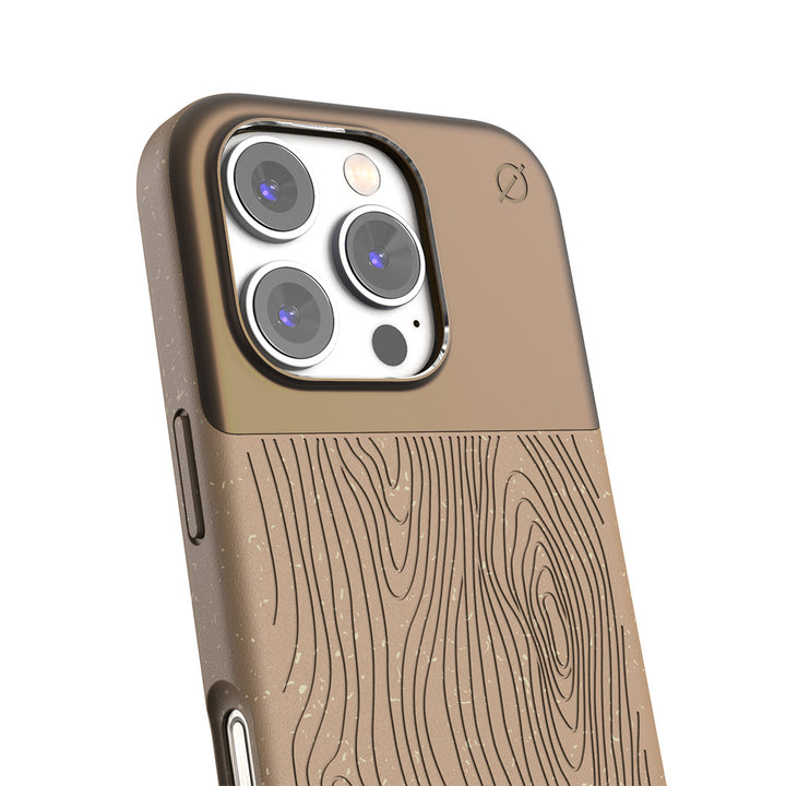 MagSafe Eco Wood Fibre and Aluminum iPhone 16 Pro Case Slim Protection Atom Studios#color_natural