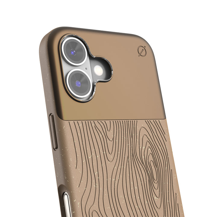 MagSafe Eco Wood Fibre and Aluminum iPhone 16 Case Slim Protection Atom Studios#color_natural