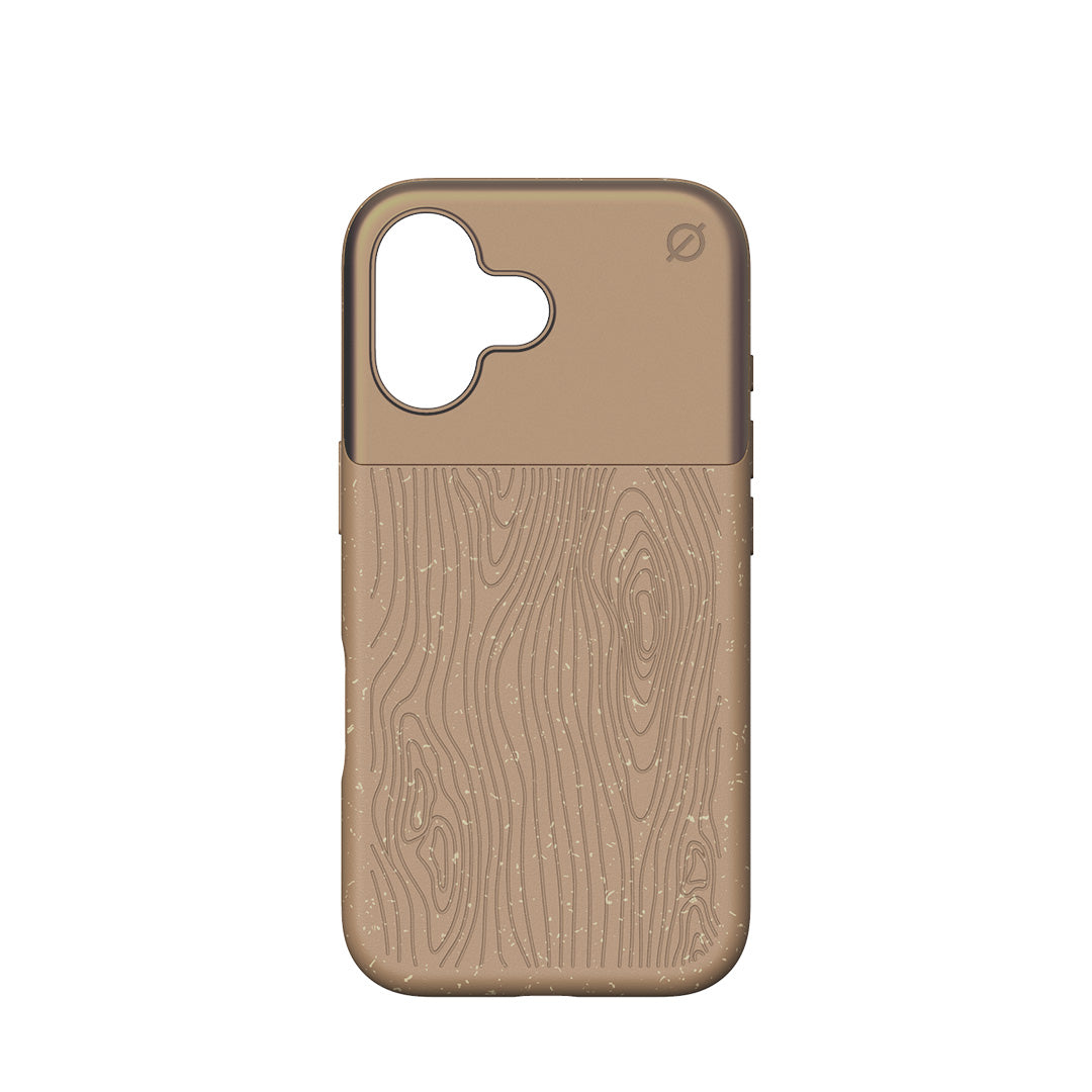 MagSafe Eco Wood Fibre and Aluminum iPhone 16 Case Slim Protection Atom Studios#color_natural