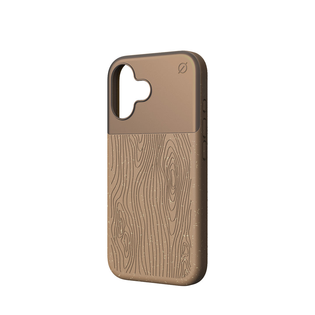 MagSafe Eco Wood Fibre and Aluminum iPhone 16 Case Slim Protection Atom Studios#color_natural