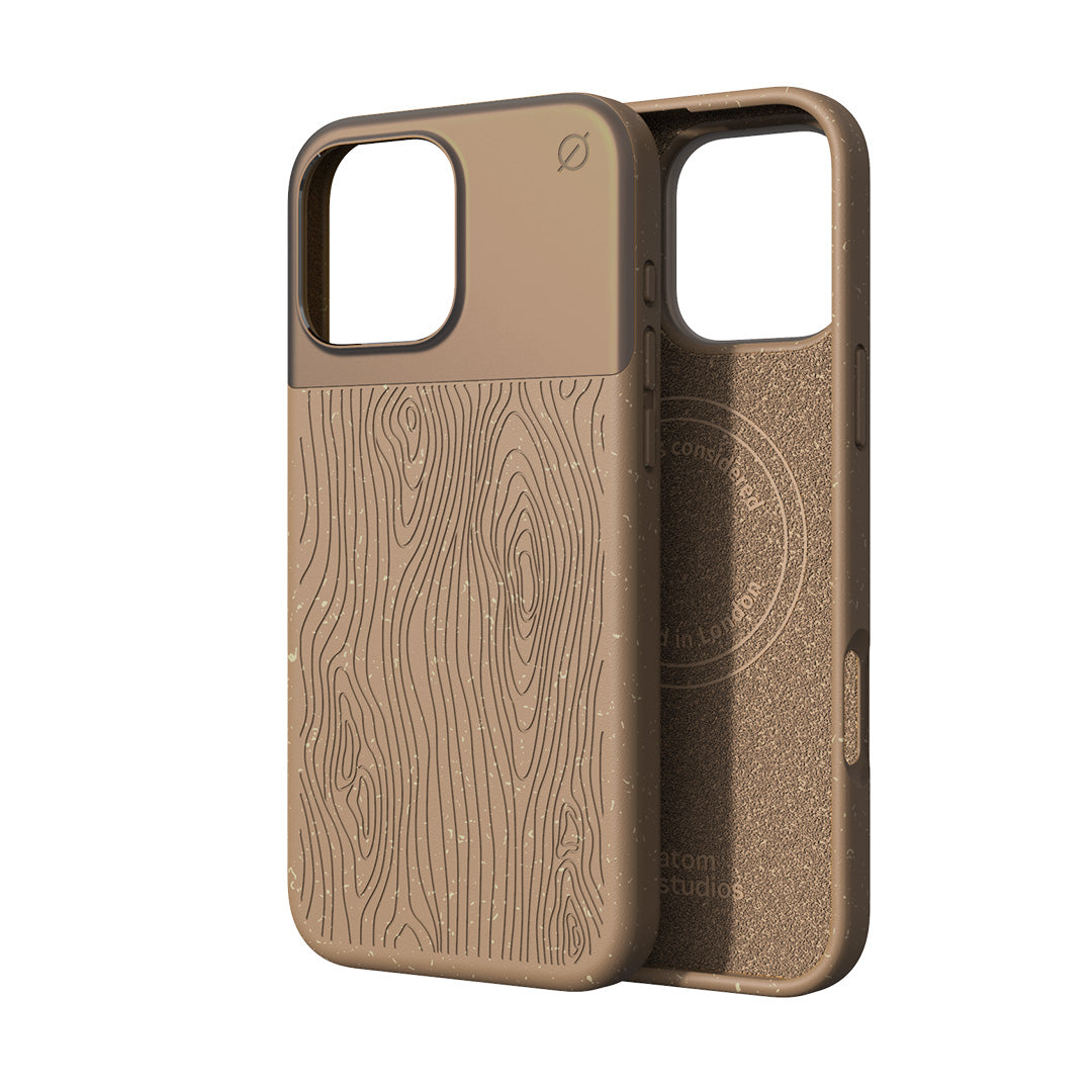 MagSafe Eco Wood Fibre and Aluminum iPhone 16 Pro Max Case Slim Protection Atom Studios#color_natural