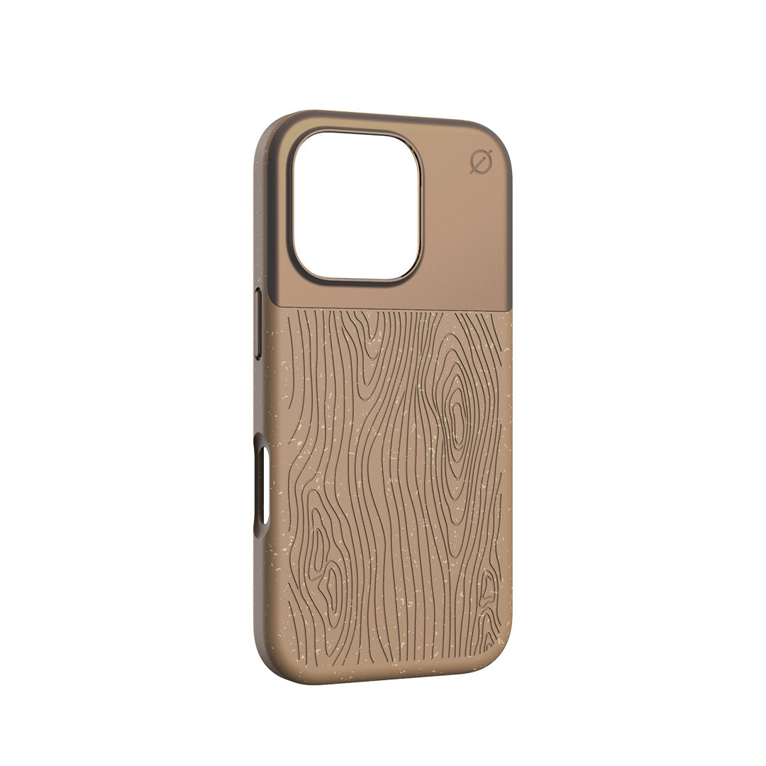 MagSafe Eco Wood Fibre and Aluminum iPhone 16 Pro Case Slim Protection Atom Studios#color_natural