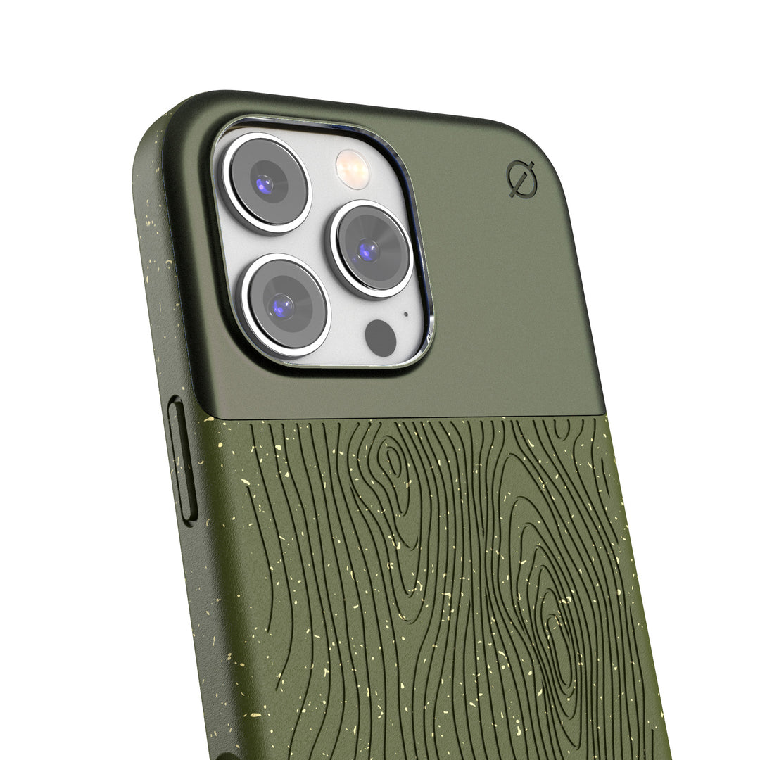 MagSafe Eco Wood Fibre and Aluminum iPhone 16 Pro Max Case Slim Protection Atom Studios#color_olive