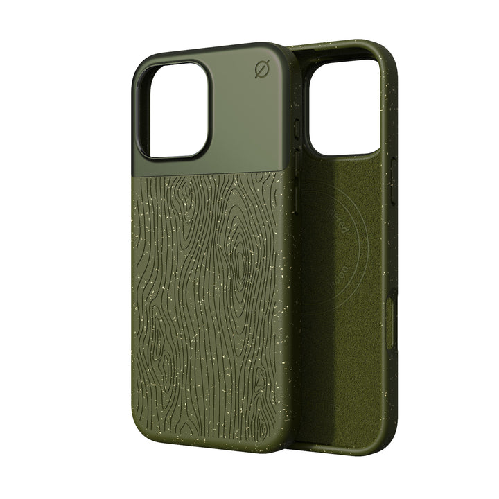 MagSafe Eco Wood Fibre and Aluminum iPhone 16 Pro Max Case Slim Protection Atom Studios#color_olive