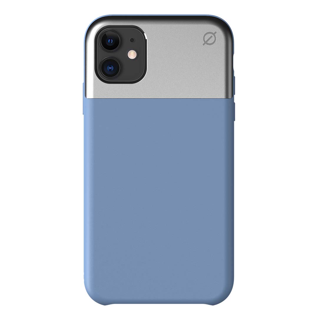Soft Touch Silicone and Aluminium iPhone 11 Case Eco Slim Protection Atom Studios#colour_hydrogen-blue