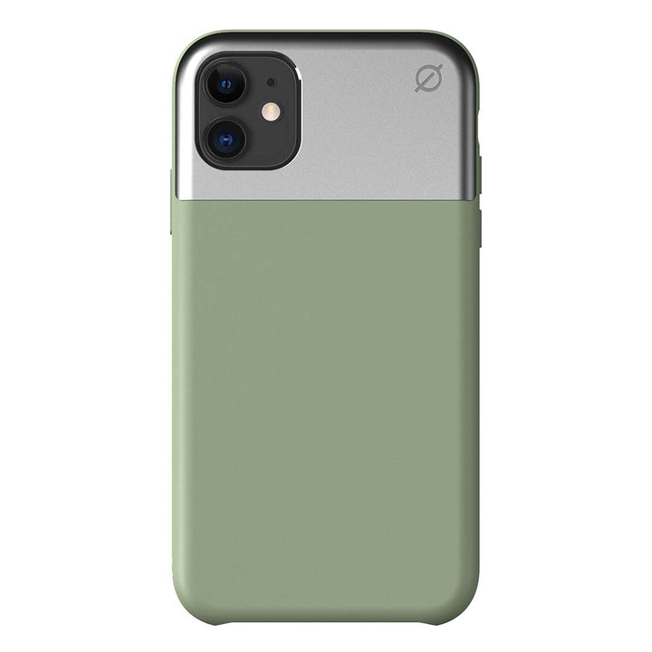 Soft Touch Silicone and Aluminium iPhone 11 Case Eco Slim Protection Atom Studios#color_chlorine-green