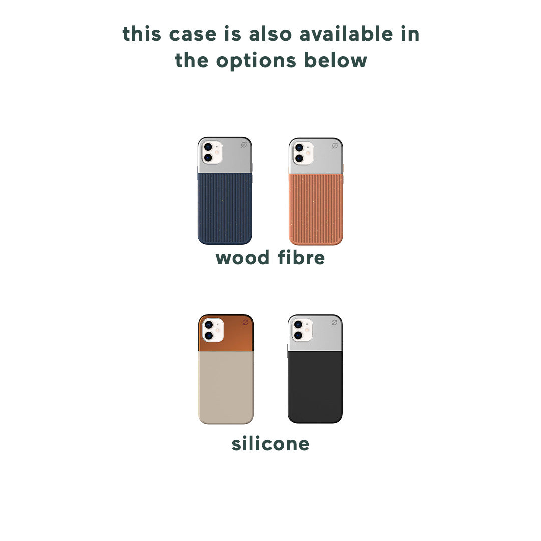 Soft Touch Silicone and Aluminium iPhone 12 Mini Case Eco Slim Protection Atom Studios#colour_calcium-stone