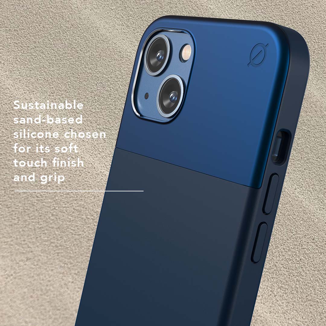 MagSafe Silicone Aluminium iPhone 13 Case Eco Slim Protection Atom Studios#colour_ink-blue