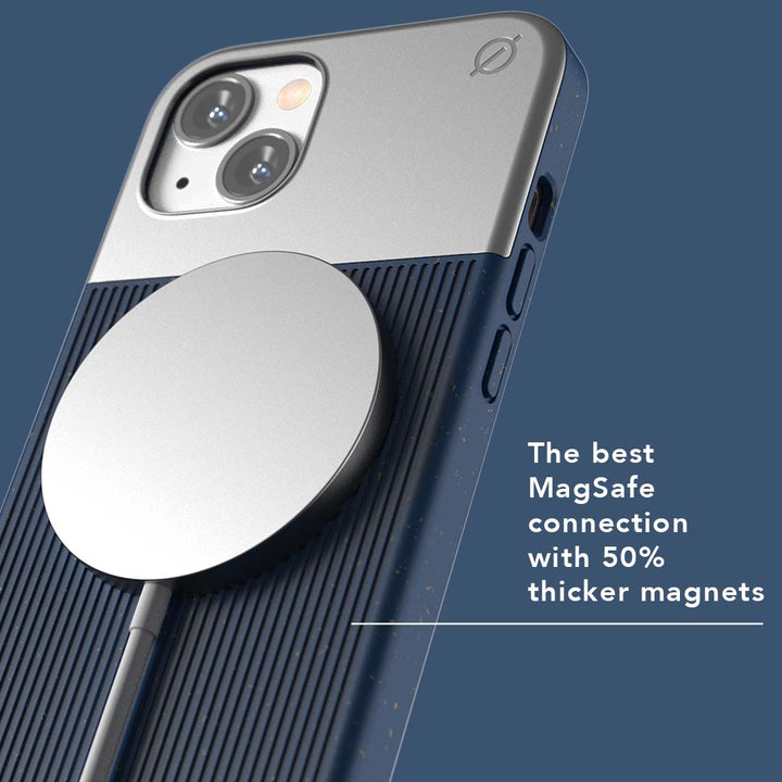 MagSafe Eco Wood Fibre and Aluminium iPhone 13 Case Eco Slim Protection Atom Studios#colour_ink-blue