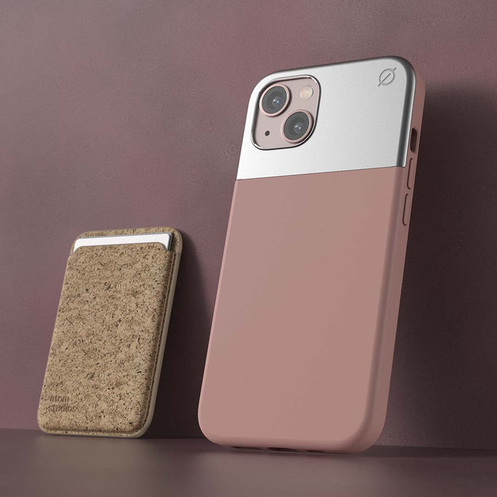 MagSafe Silicone Aluminium iPhone 13 Case Eco Slim Protection Atom Studios#colour_pink-clay