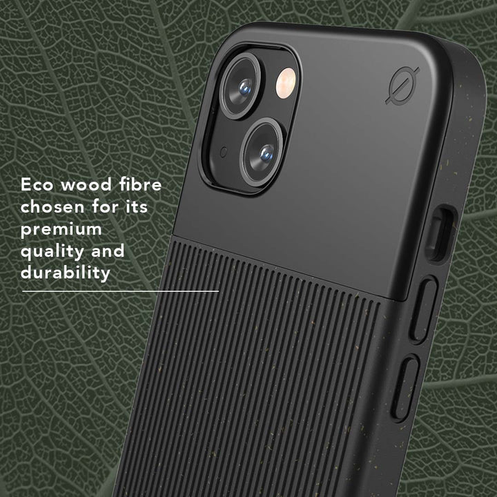 MagSafe Eco Wood Fibre and Aluminium iPhone 13 Case Eco Slim Protection Atom Studios#color_carbon-black