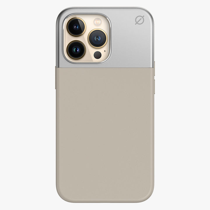 MagSafe Silicone Aluminium iPhone 13 Pro Case Eco Slim Protection Atom Studios#colour_stone-beige