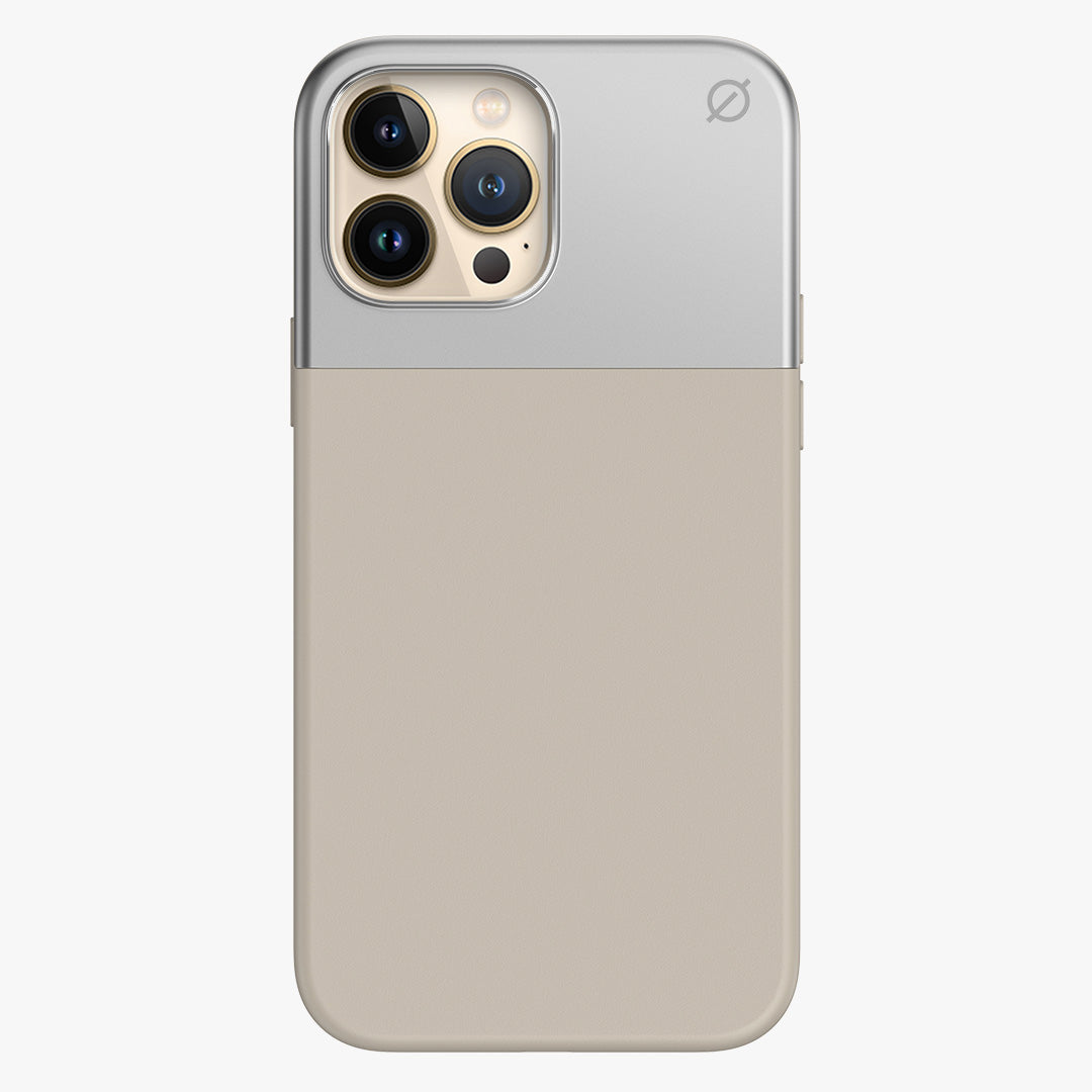 MagSafe Silicone Aluminium iPhone 13 Pro Max Case Eco Slim Protection Atom Studios#color_stone-beige