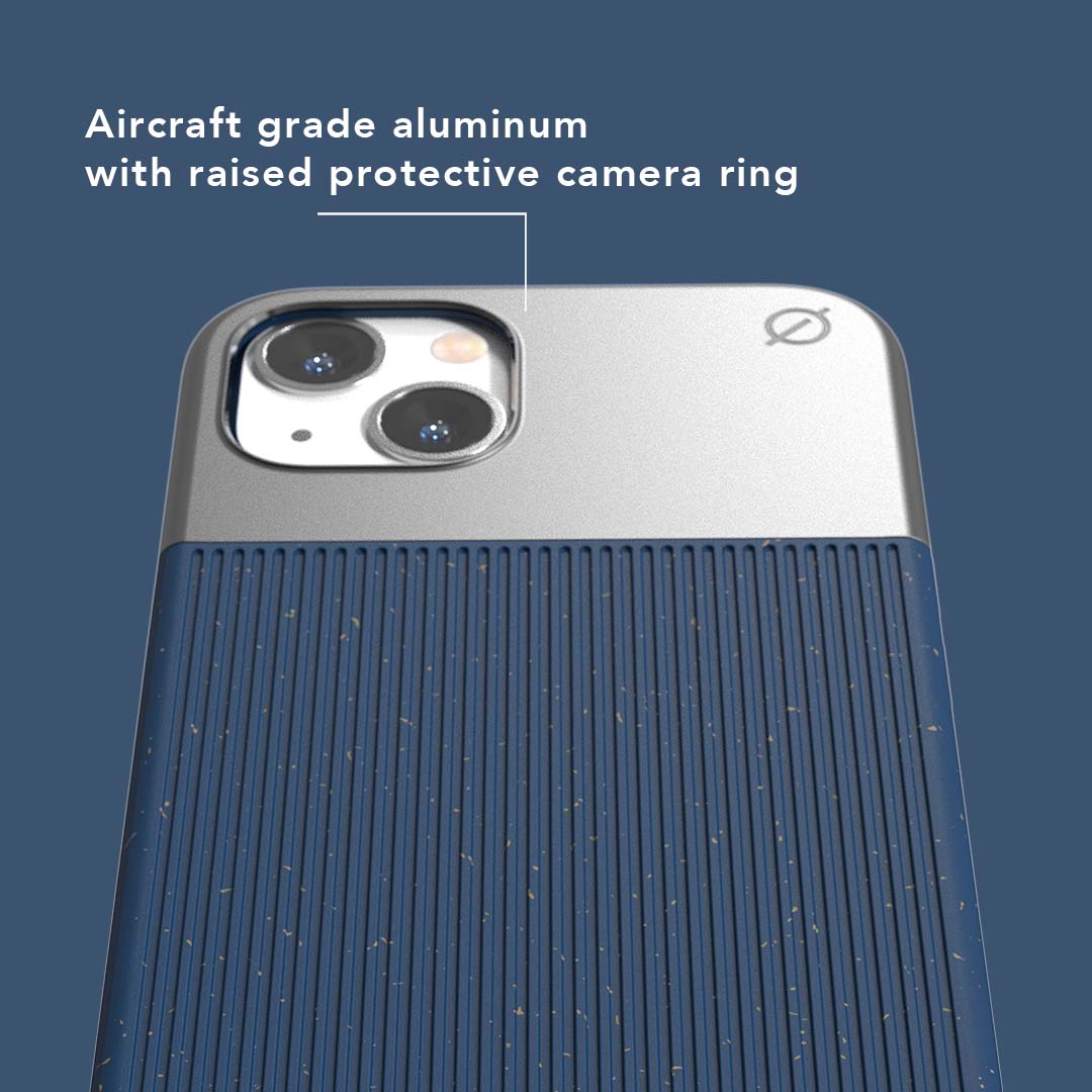 MagSafe Eco Wood Fibre and Aluminium iPhone 13 Case Eco Slim Protection Atom Studios#color_ink-blue