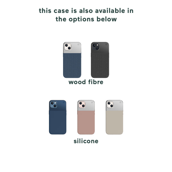 MagSafe Eco Wood Fibre and Aluminium iPhone 13 Case Eco Slim Protection Atom Studios#color_ink-blue