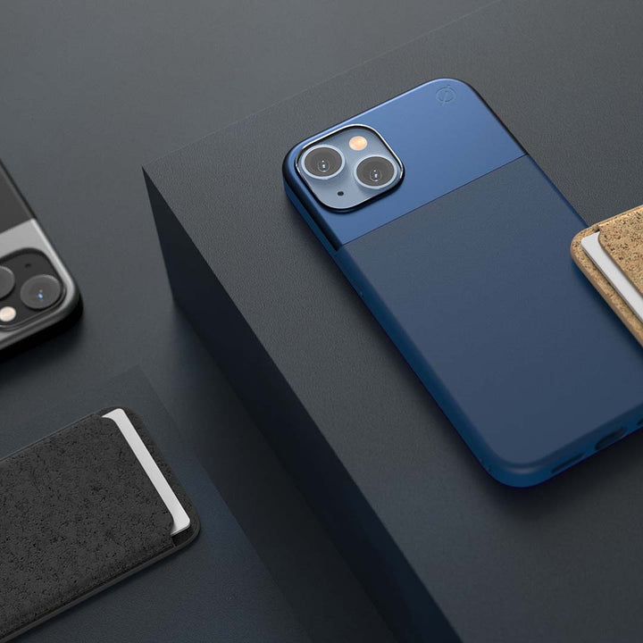 MagSafe Silicone Aluminum iPhone 14 Case Eco Slim Protection Atom Studios#color_ink-blue