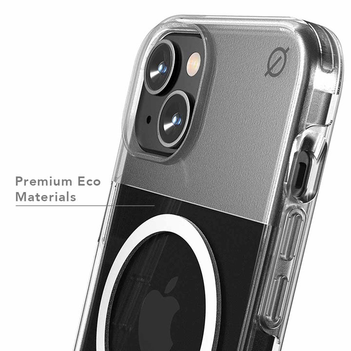 MagSafe Clear Aluminium iPhone 14 Case Eco Slim Protection Atom Studios#colour_clear