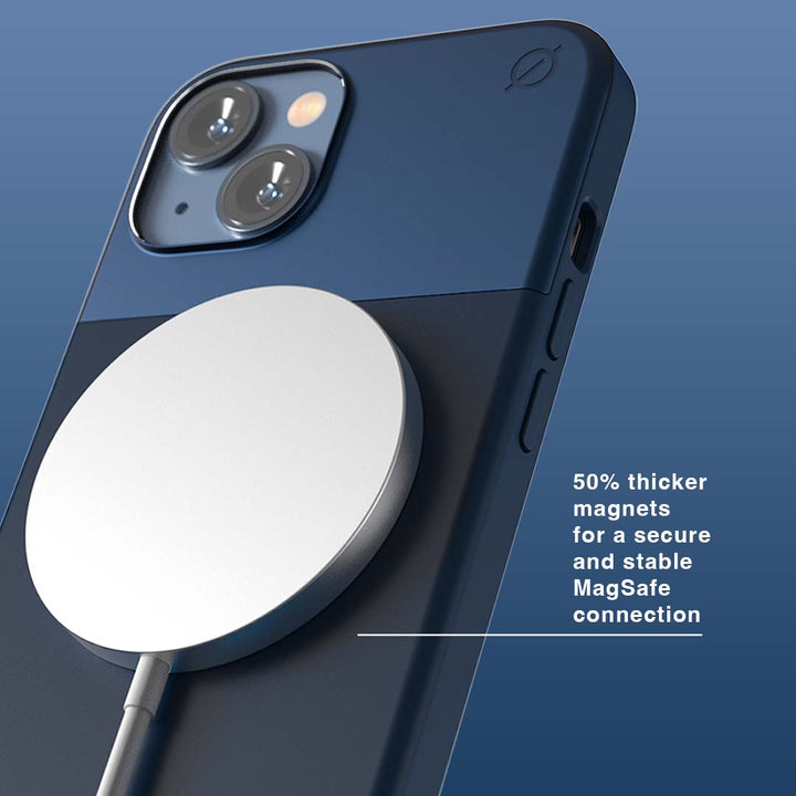 MagSafe Silicone Aluminum iPhone 14 Case Eco Slim Protection Atom Studios#colour_ink-blue
