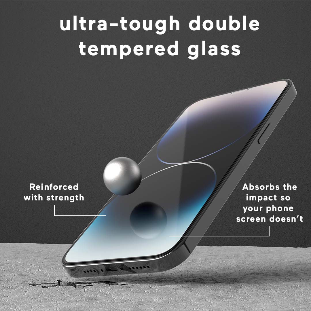 iPhone Screen Protector Ultra Tough with Double Tempered Glass | Atom Studios