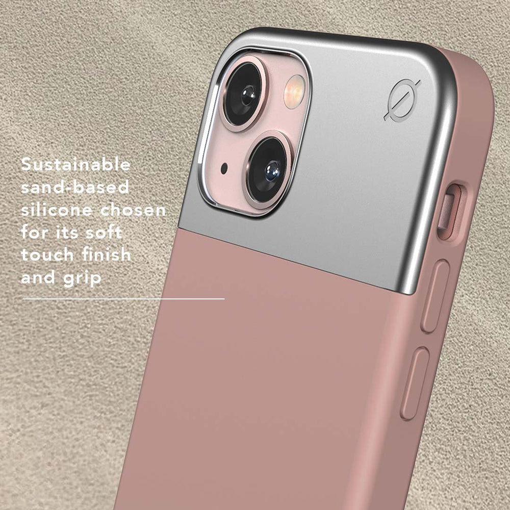 MagSafe Silicone Aluminium iPhone 13 Mini Case Eco Slim Protection Atom Studios#color_pink-clay