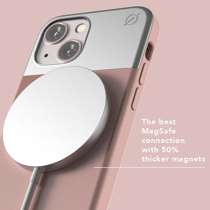 MagSafe Silicone Aluminium iPhone 13 Mini Case Eco Slim Protection Atom Studios#colour_pink-clay