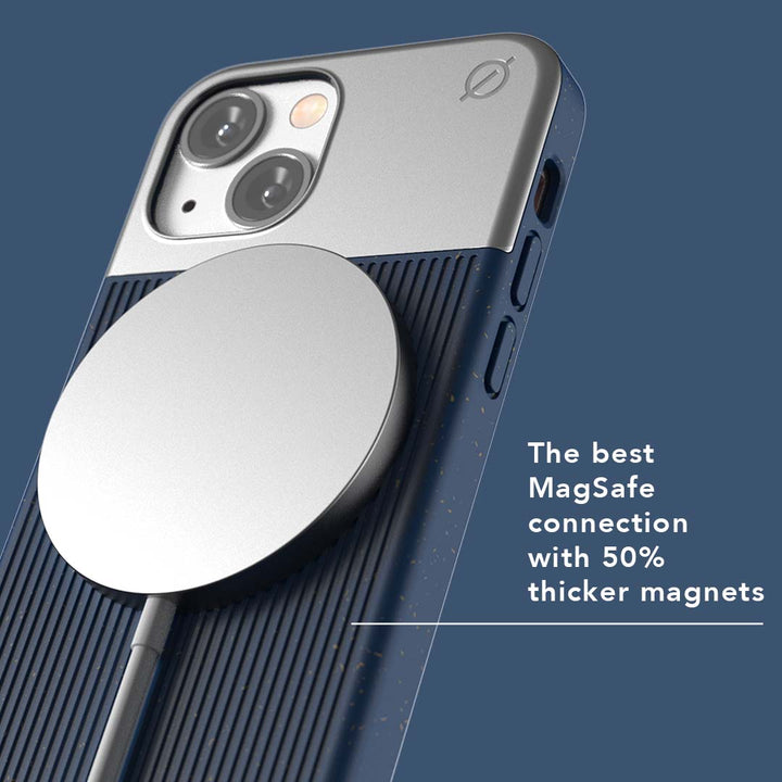 MagSafe Eco Wood Fibre and Aluminium iPhone 13 Mini Case Eco Slim Protection Atom Studios#color_ink-blue