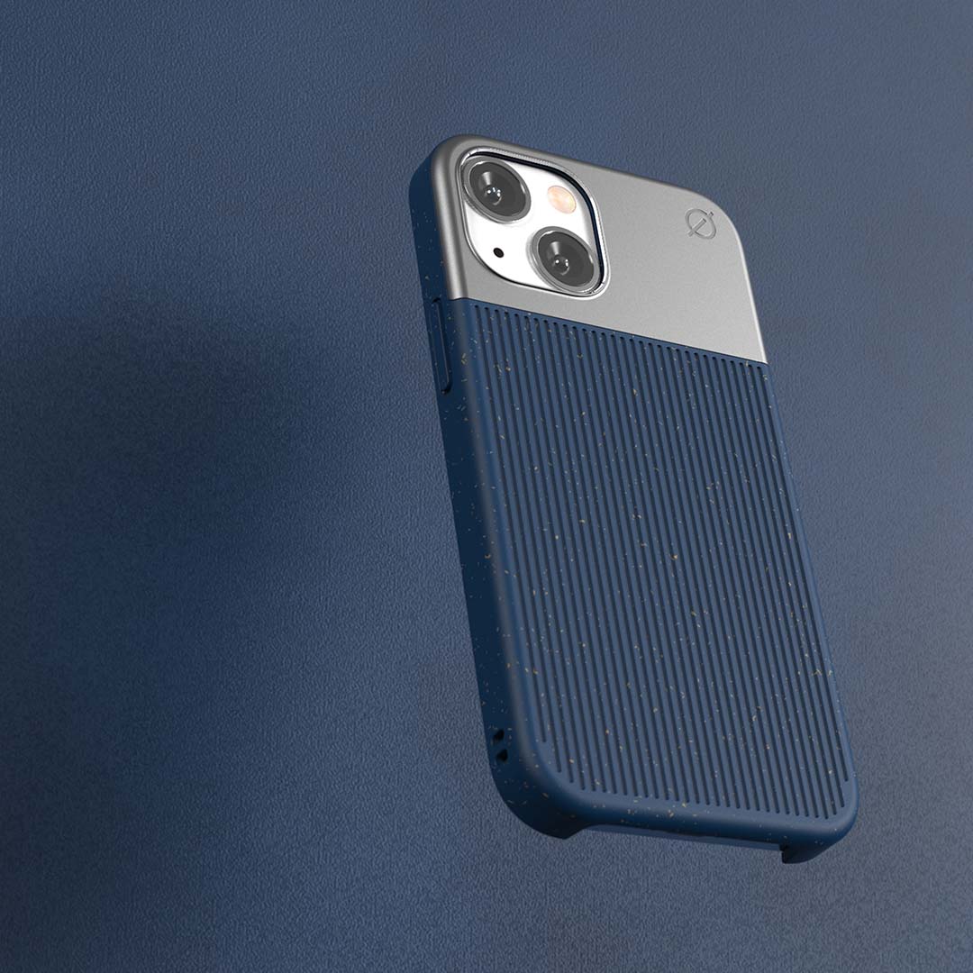 MagSafe Eco Wood Fibre and Aluminium iPhone 13 Mini Case Eco Slim Protection Atom Studios#color_ink-blue