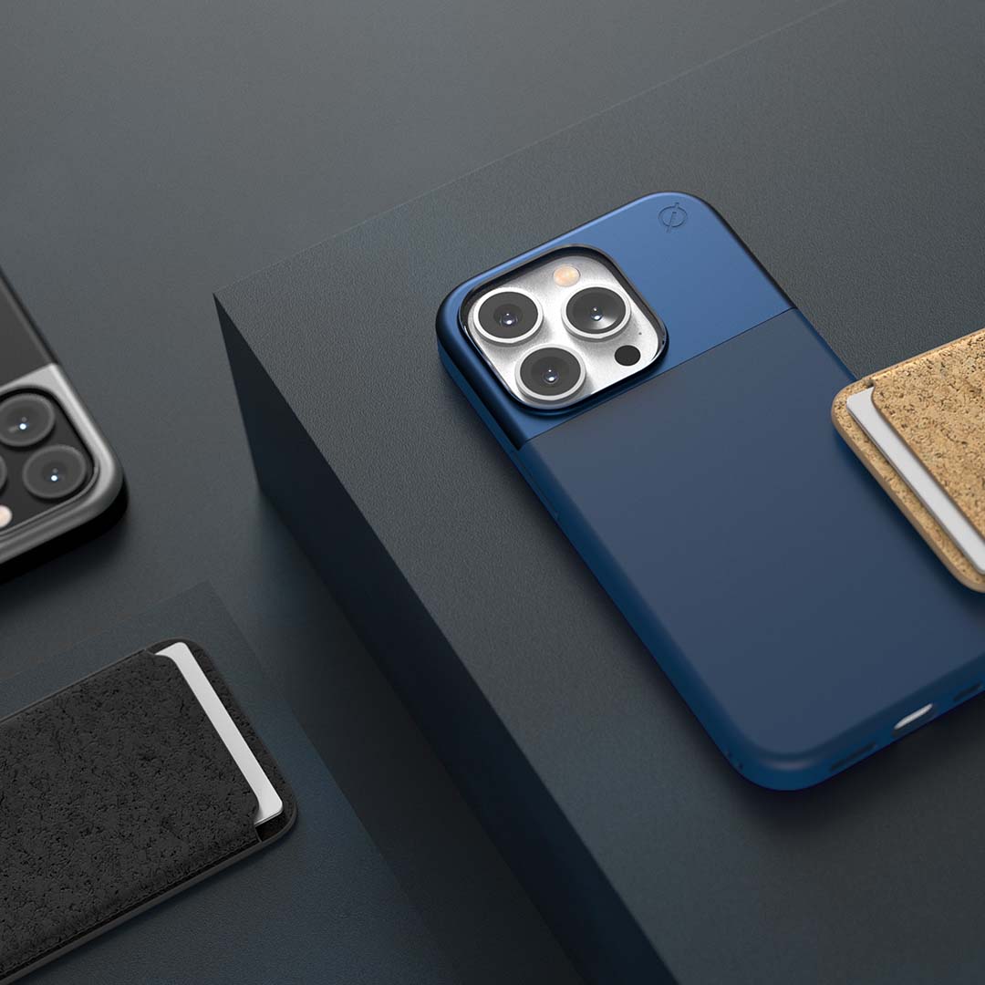 MagSafe Silicone Aluminium iPhone 14 Plus Case Eco Slim Protection Atom Studios#color_ink-blue