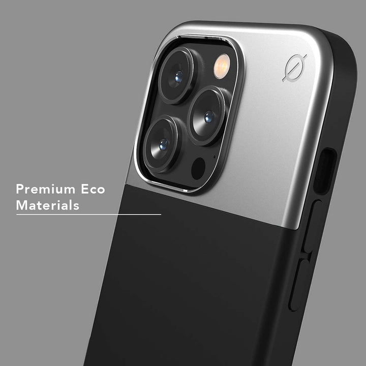 MagSafe Silicone Aluminum iPhone 14 Pro Case Eco Slim Protection Atom Studios#color_carbon-black