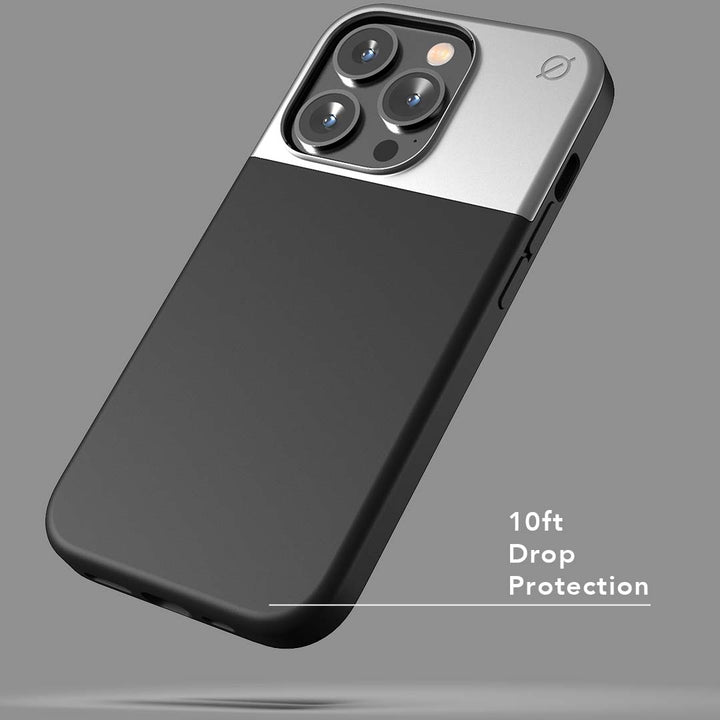 MagSafe Silicone Aluminum iPhone 14 Pro Case Eco Slim Protection Atom Studios#color_carbon-black